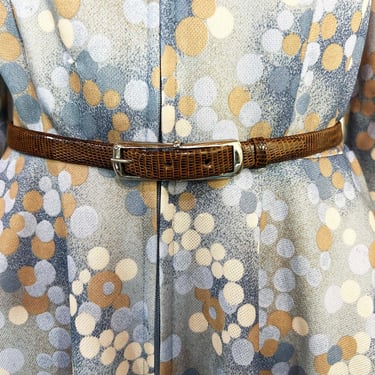 Vintage Skinny Faux Leather Belt Western Cowgirl Cowboy Rockabilly Country Southwestern Embossed Silver Metal Buckle Large 1970s 1980s 