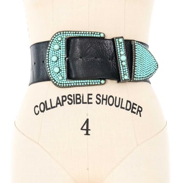 Michael Morrison White Leather & Turquoise Belt with Brass Buckle. michael morrison belt products for sale | eBay main image 2