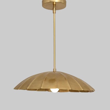 MCM Style Umbrela Shaped Solid  Brass Ceiling Lamp 