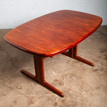 Mid Century Danish Modern Dining Table Extension Brazilian Rosewood Oval Round