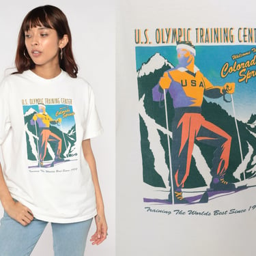 90s Colorado Ski Shirt US Olympic Training Center Colorado Springs T-Shirt Skiing Graphic Officially Licensed Vintage 1990s Extra Large xl 