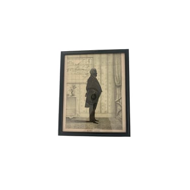 Antique Silhouette Print of De Witt Clinton- Framed 