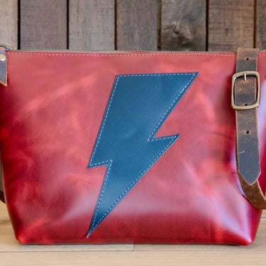 Limited Edition | Handmade Leather Purse | Leather Tote Bag | The Stardust Bowler | Crimson 