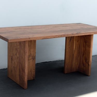 MERIDIAN- Solid Walnut Angular Inset Leg Farmhouse Dining Table (Made to Order) 