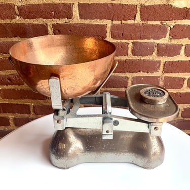 W & T Avery Antique Nickel and Steel Farmhouse Scale with Original Weights 