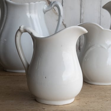 The Colonial Company Ironstone Pitcher White Pitcher Stoneware Modern Farmhouse Antique 
