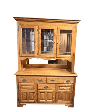 Oak 2 Piece Hutch/China Cabinet  MA158-5