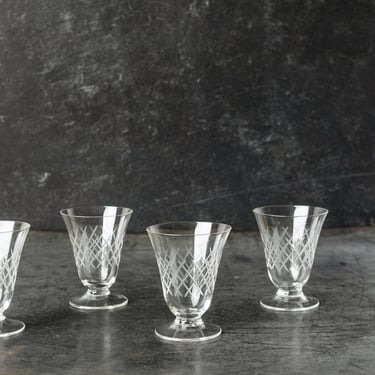 Engraved Aperitif Glass Set of 4