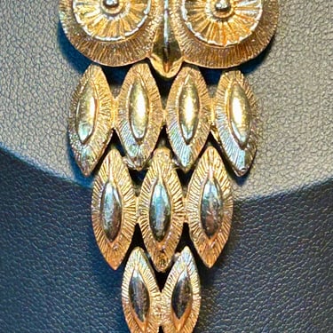 Vintage Owl Pendant Necklace Articulated  Retro Fashion Jewelry Gift Bird Animal 