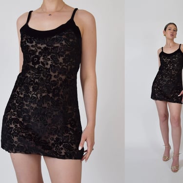 90's VS Gold Label Slip | Burnout Velvet Slip Dress | Victoria's Secret Gold Label 