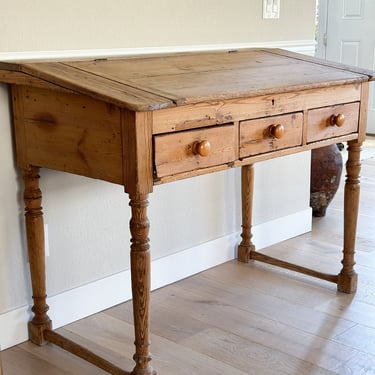 Antique English Pine Drafting Desk/Table 
