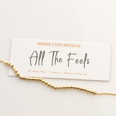 All the Feels - Morse Code Necklace, Hidden Message Necklace for Wife, Sister, Mom, Friend, Mental Health Jewelry 