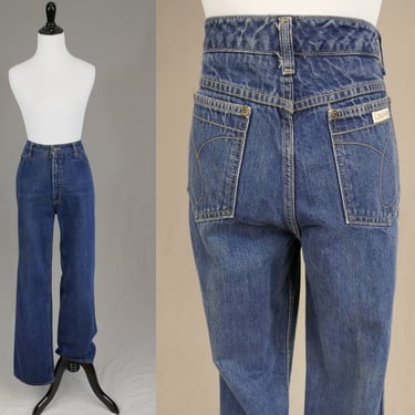 80s Calvin Klein Jeans - 30" waist - Blue Cotton Denim Pants - High Waisted - Vintage 1980s - 32.5" inseam 
