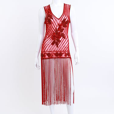 Scarlet Sequin Fringe Flapper Dress