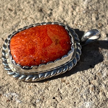 Clarence Bailon ~ Vintage Santo Domingo Sterling Silver and Red Stone Pendant 