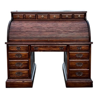 Ethan Allen Royal Charter Oak Rolltop Desk 