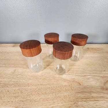 Digsmed Teak Spice Rack Jars Set of 4 