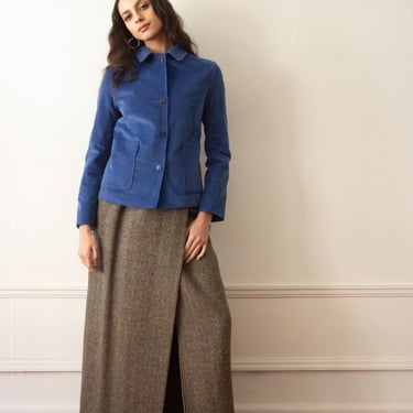 1980s Ralph Lauren Original Runway Sample Harris Tweed Wrap Skirt 