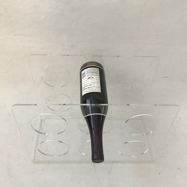 Lucite Acrylic 6 Bottle Wine RackVintage Mid-Century Modern 