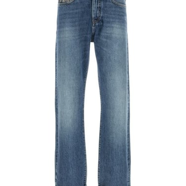 Versace Men Pant Denim Stone Wash Blue Denim Fabric + Barocco