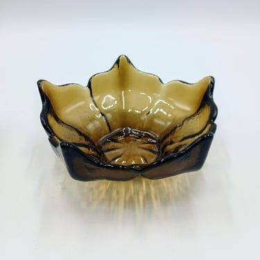 Vintage Viking Glass Lotus Bowl, Smoke Brown, Rootbeer, 6 1/4