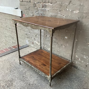 Rustic Iron and Hardwood Side Table