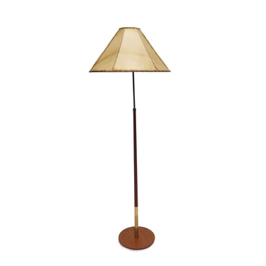 Mid-century Danish Teak and Brass Floor Lamp