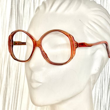 Big Bold Glasses Frames, Vintage, Tortoise Lucite, Twisted Trim, FRANCE, Vintage Eyewear, 70s 80s 