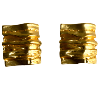 Brushed Gold Wave Earrings