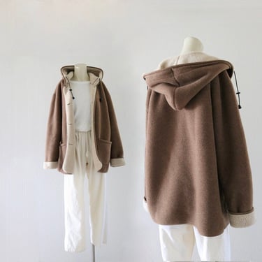 hooded sherpa jacket - s 
