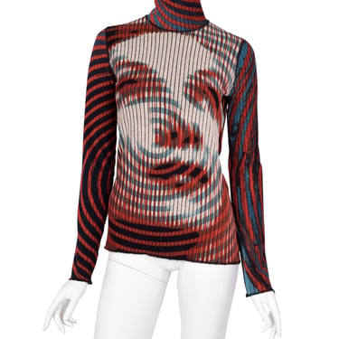 Jean Paul Gaultier Vintage AW 2001 Greta Garbo Optic Face Print Top