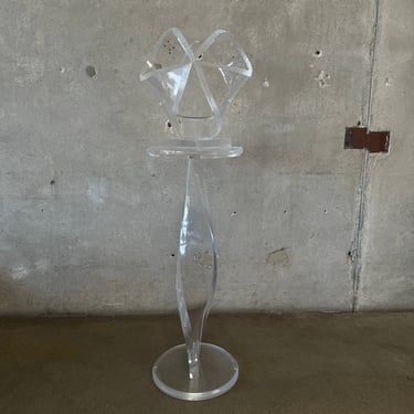 Sholomi Haziza Lucite Pedestal Sculpture Signed