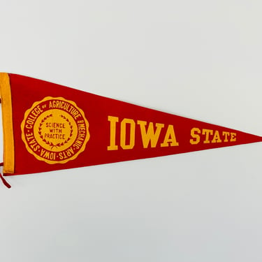 Vintage Iowa State University Souvenir Pennant 