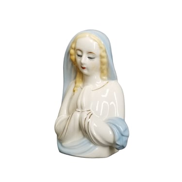 Vintage Praying Mary Planter / Figural Virgin Mary Vase / 1950s Religious Figurine 