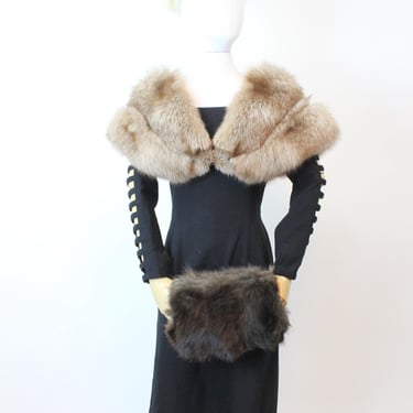 1930s FUR MUFF two in one handbag purse | new fall winter 