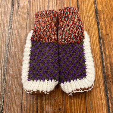 Berkley Knit Slipper Sock Purple + Ivory Sample