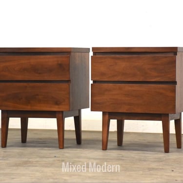 Refinished Walnut Nightstands - A Pair 