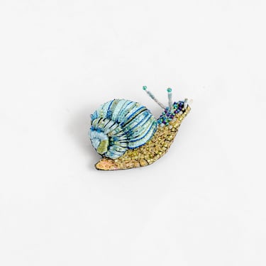 Embroidered Roman Snail Pin