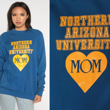 Northern Arizona University Mom Sweatshirt 80s NAU Sweatshirt College Parent Shirt Flagstaff Crewneck Graphic Raglan Vintage 1980s Large L 