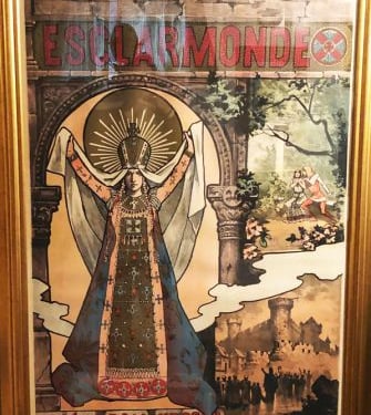 Original French Lithograph Poster Esclarmonde Opera Romanesque by Alfred Choubrac 1895