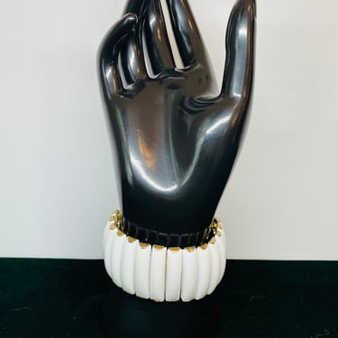 White Accordion Bracelet