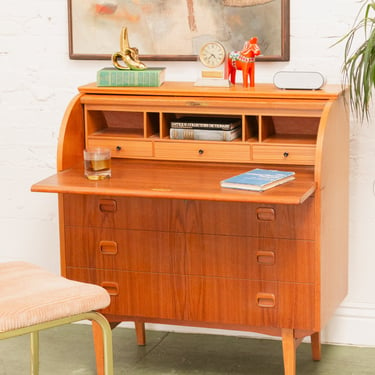 Teak Danish Secretary Desk