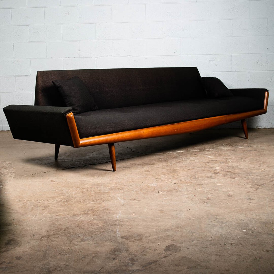 Mid Century Modern Sofa Couch Gondola Adrian Pearsall Platform Black