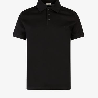 Saint Laurent Man Polo Shirt Man Black Polo Shirts