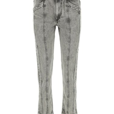 Isabel Marant Etoile Woman Grey Denim Sulanoa Jeans