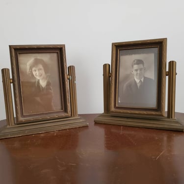 1930s Wooden Swivel Picture Frames and  Photos - Vintage Picture Frames - 30s Home Decor - Art Deco Picture Frames 