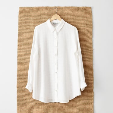 vintage white linen gauze button down shirt 