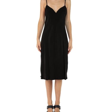 Morphew Collection Black Cold Rayon Bias Maxi Slip Dress Master Medium 