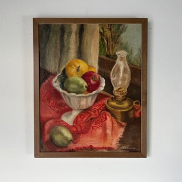 70's J. Burmaster Still Life Oil Painting, Framed 