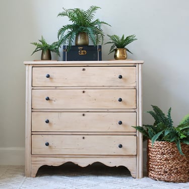 A Rustic White-Washed Pine Dresser